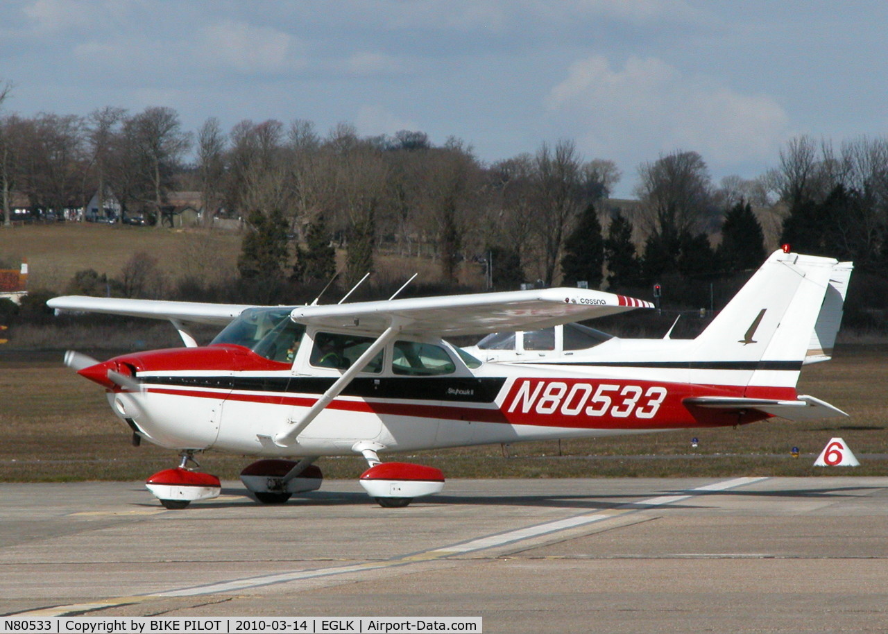 N80533, 1976 Cessna 172M C/N 17266640, VISITOR FROM THE CHANNEL ISLANDS. SHOREHAM