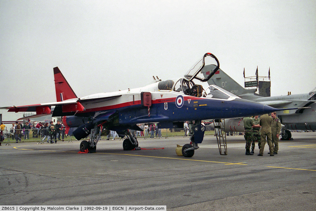 ZB615, 1982 Sepecat Jaguar T.2A C/N B38, Sepecat Jaguar T2A at RAF Finningley's Air Show in 1992