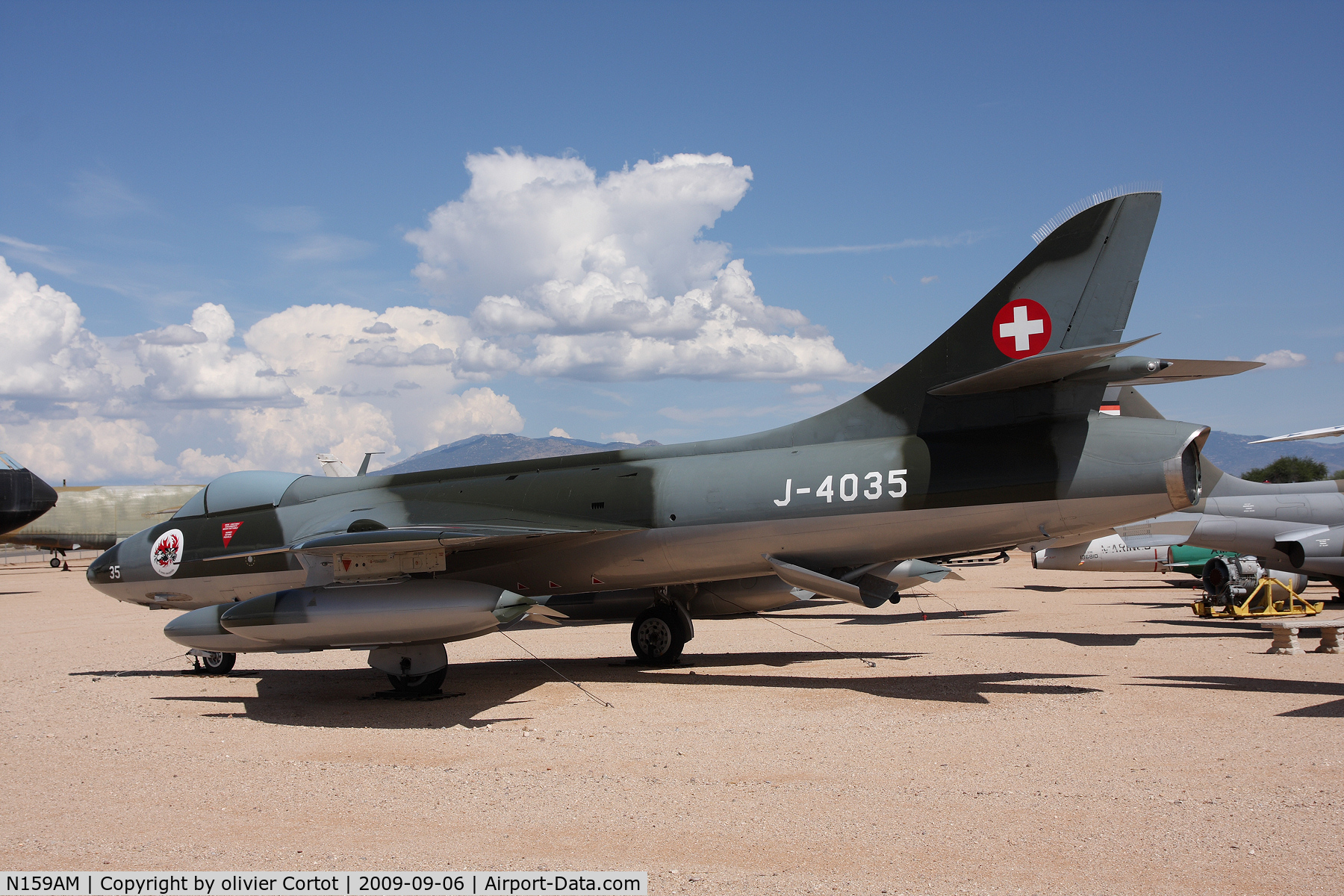 N159AM, Hawker Hunter F.58 C/N 41H-697402, Now part of the Pima Air Museum