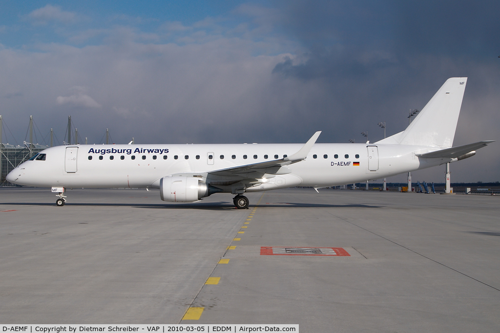 D-AEMF, 2009 Embraer 190AR (ERJ-190-100IGW) C/N 19000310, Augsburg Airways Embraer 195