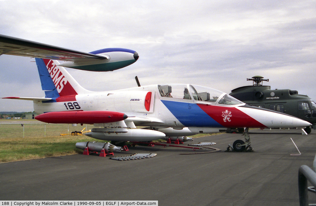 188, Aero L-59 Albatros C/N 040001, Aero L-59 Albatros at the Farnborough Air Show in 1990.