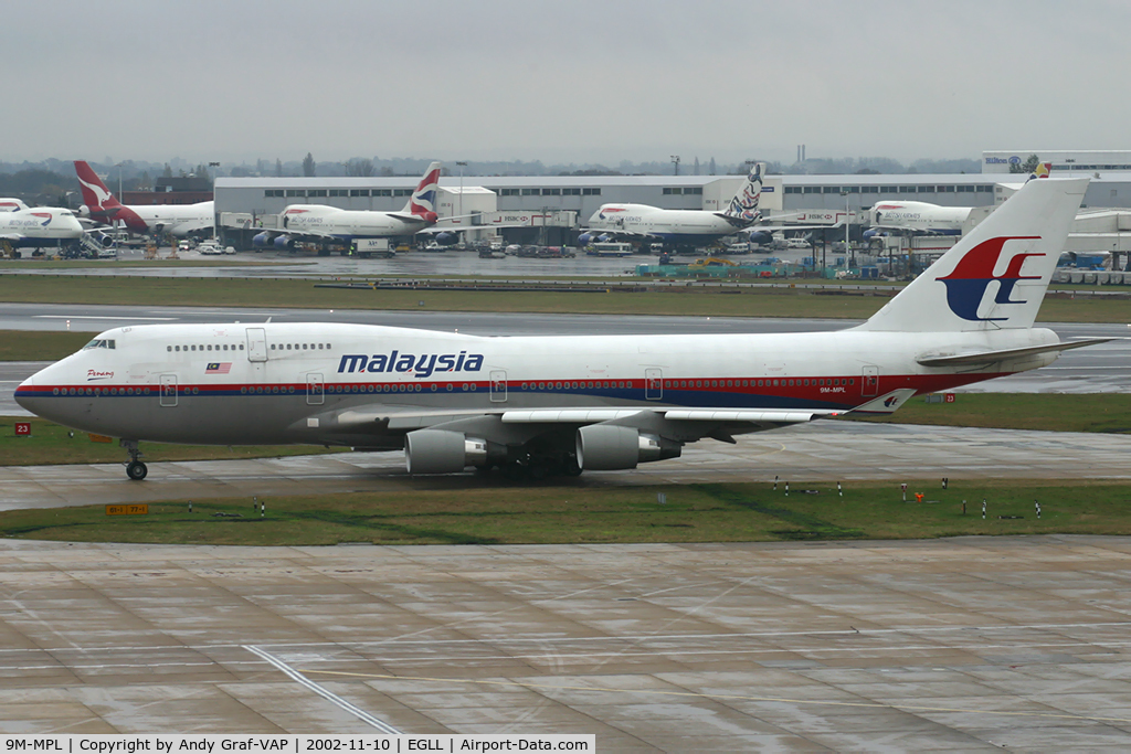 9M-MPL, 1998 Boeing 747-4H6 C/N 28428, Malaysia Airlines 747-400