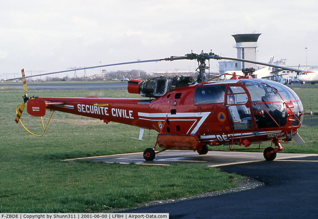 F-ZBDE, Aérospatiale SA-316B Alouette III C/N 1630, Parked at the Securite Civile area...