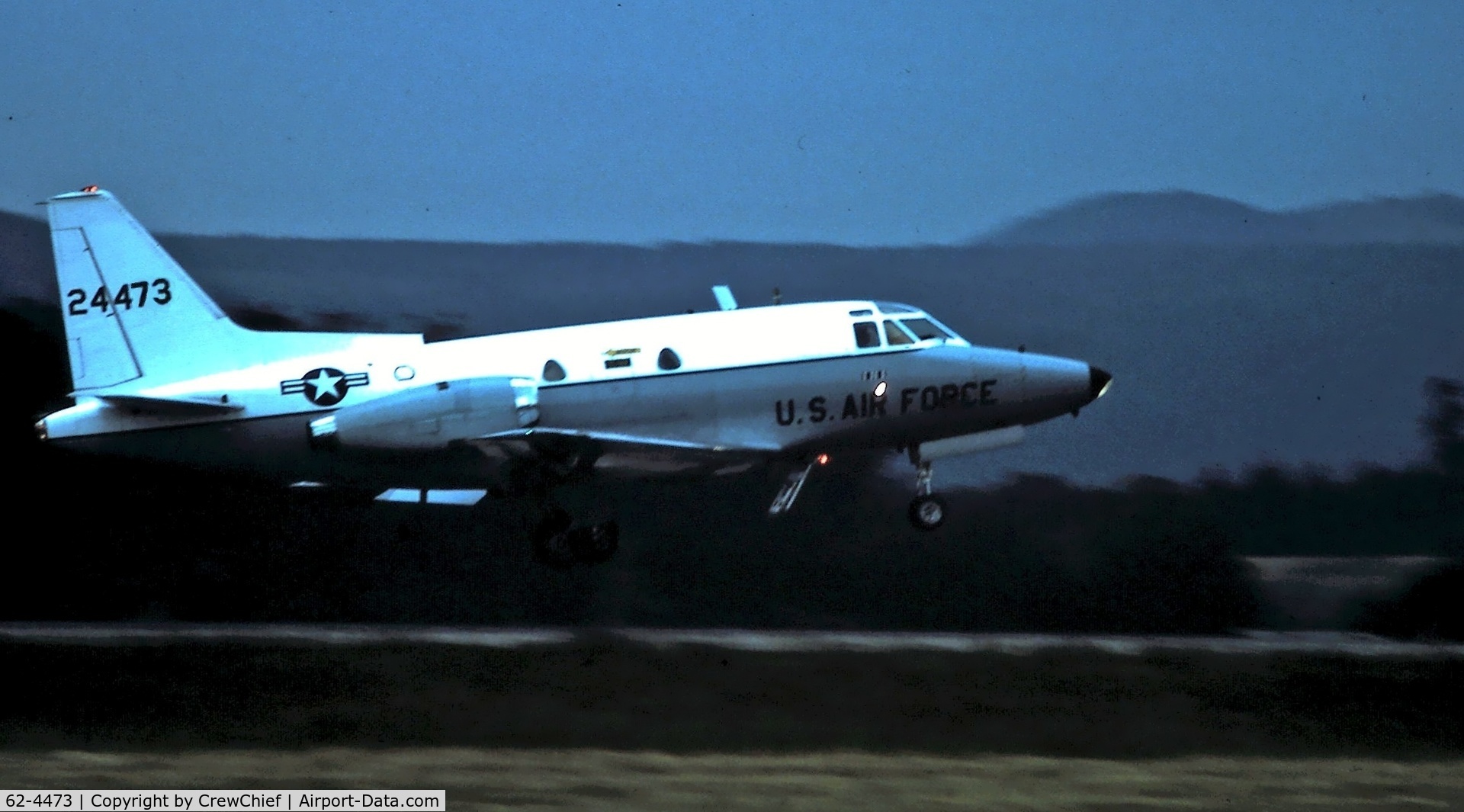 62-4473, 1962 North American CT-39A Sabreliner C/N 276-26, Final Approach Ramstien, Germany circ 1976