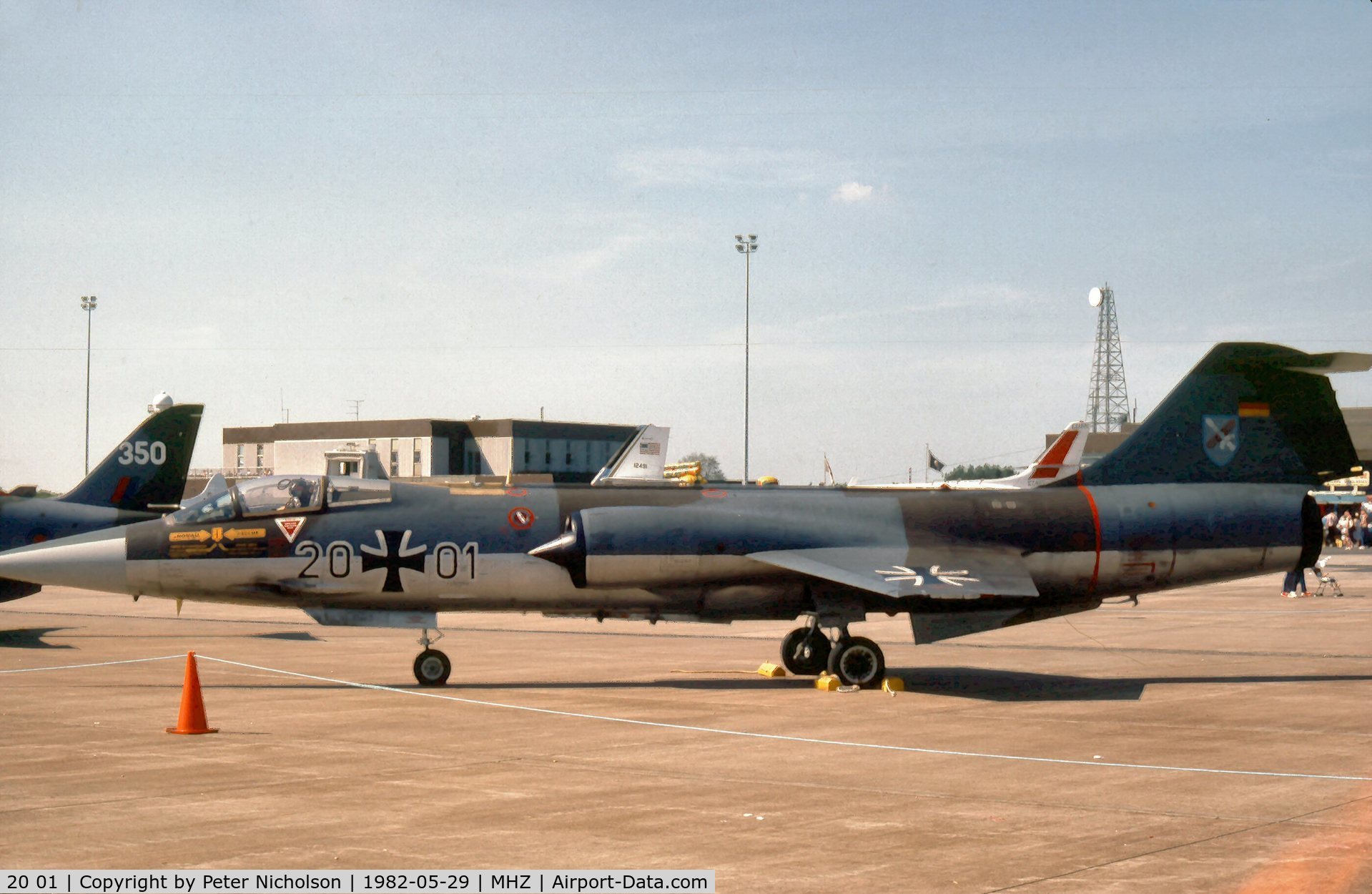 20 01, Lockheed F-104G Starfighter C/N 683-2001, Another view of the JBG-31 Starfighter in the static park at the 1982 RAF Mildenhall Air Fete.
