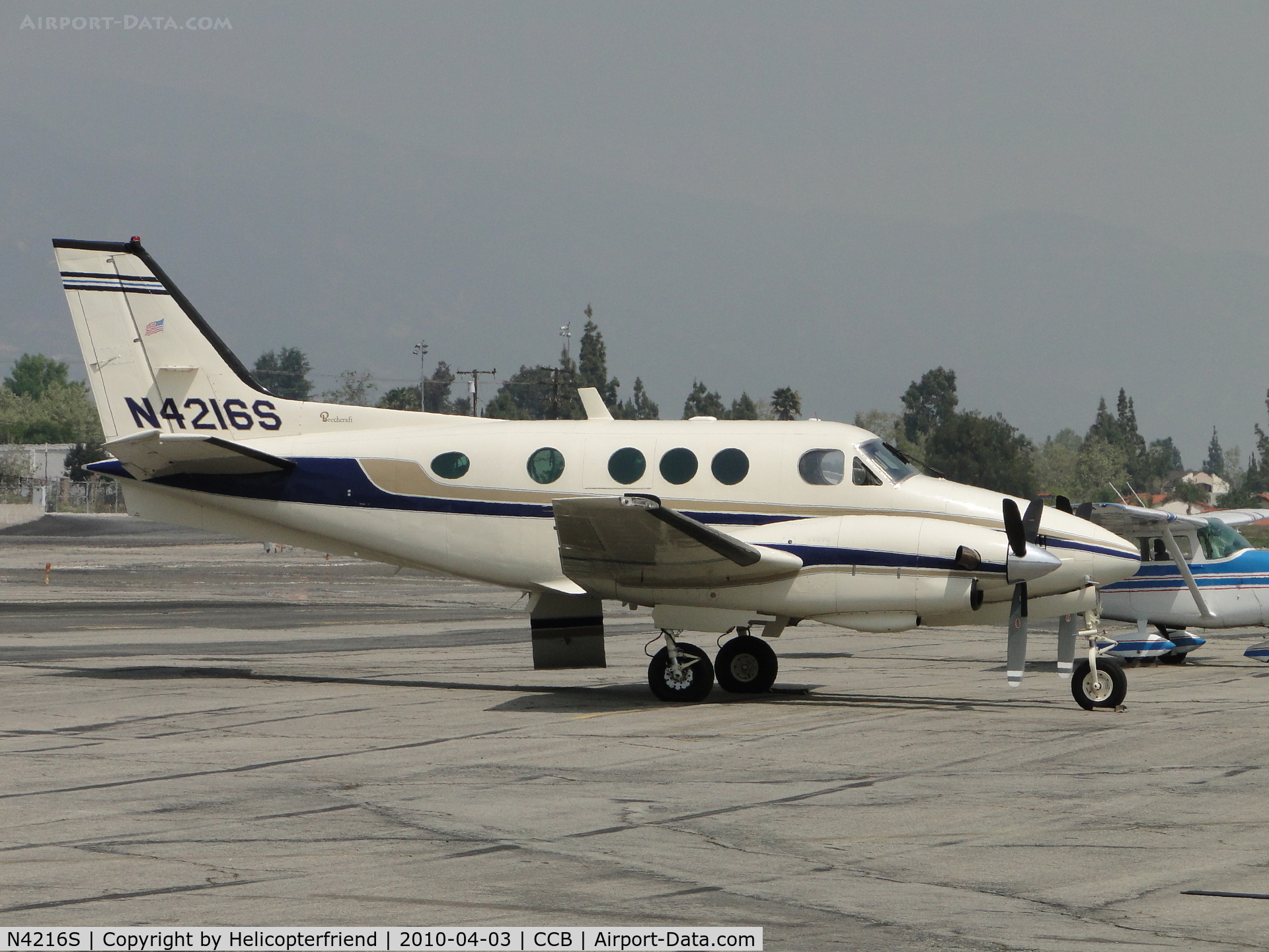 N4216S, Beech E-90 King Air C/N LW-211, Parked at Cable