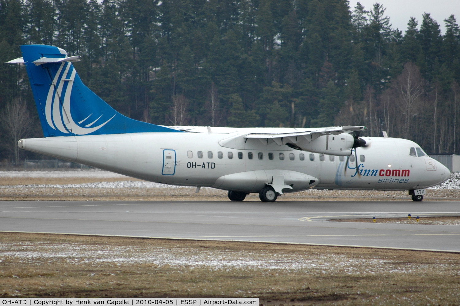 OH-ATD, 2006 ATR 42-500 C/N 655, Finncomm Airlines ATR-42-500 starting up on the runway of Norrköping Kungsängen airport for a flight to Helsinki, Sweden.