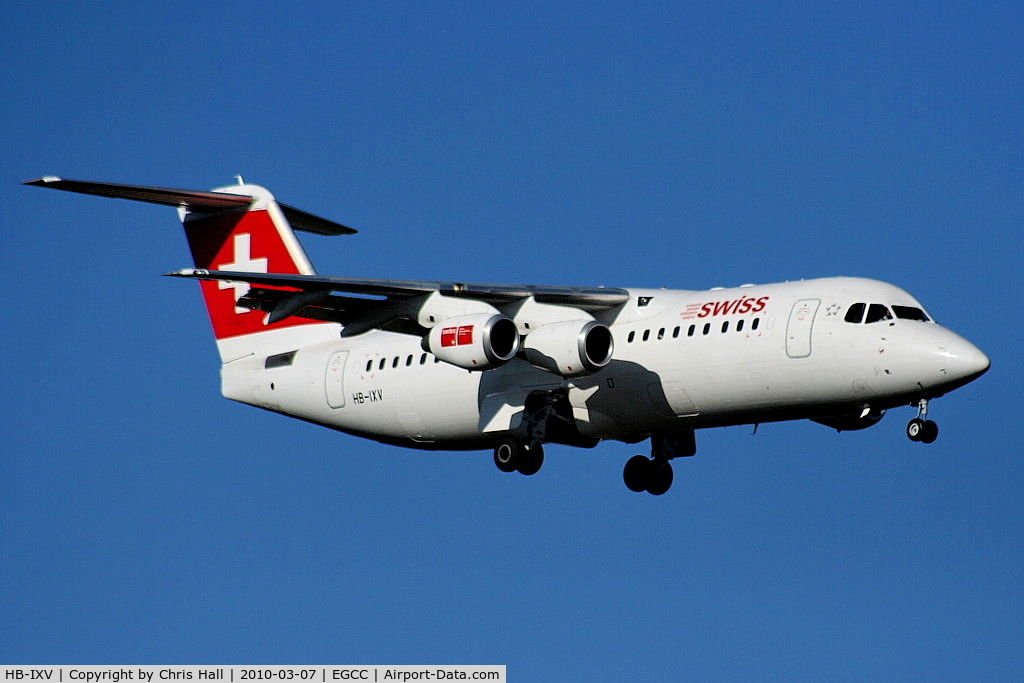 HB-IXV, 1995 British Aerospace Avro 146-RJ100 C/N E3274, Swiss European Airlines