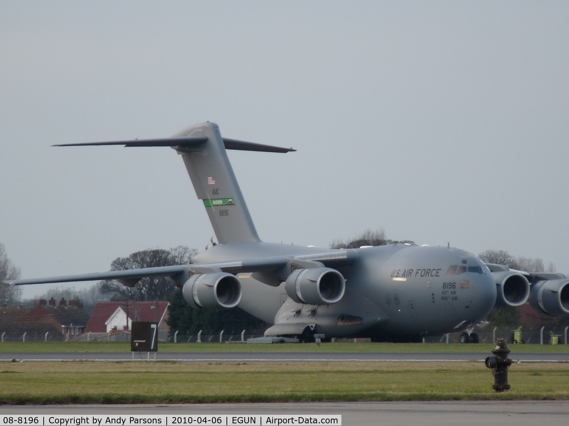 08-8196, 2010 Boeing C-17A Globemaster III C/N P-196, Shot at Mildenhall on its 1st vist just a couple of weeks old