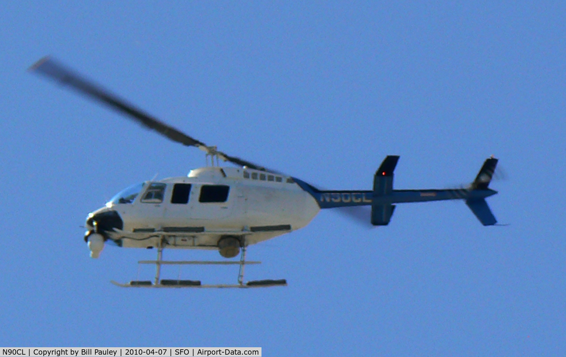N90CL, Bell 206L-4 LongRanger IV LongRanger C/N 52316, News copter above San Francisco.