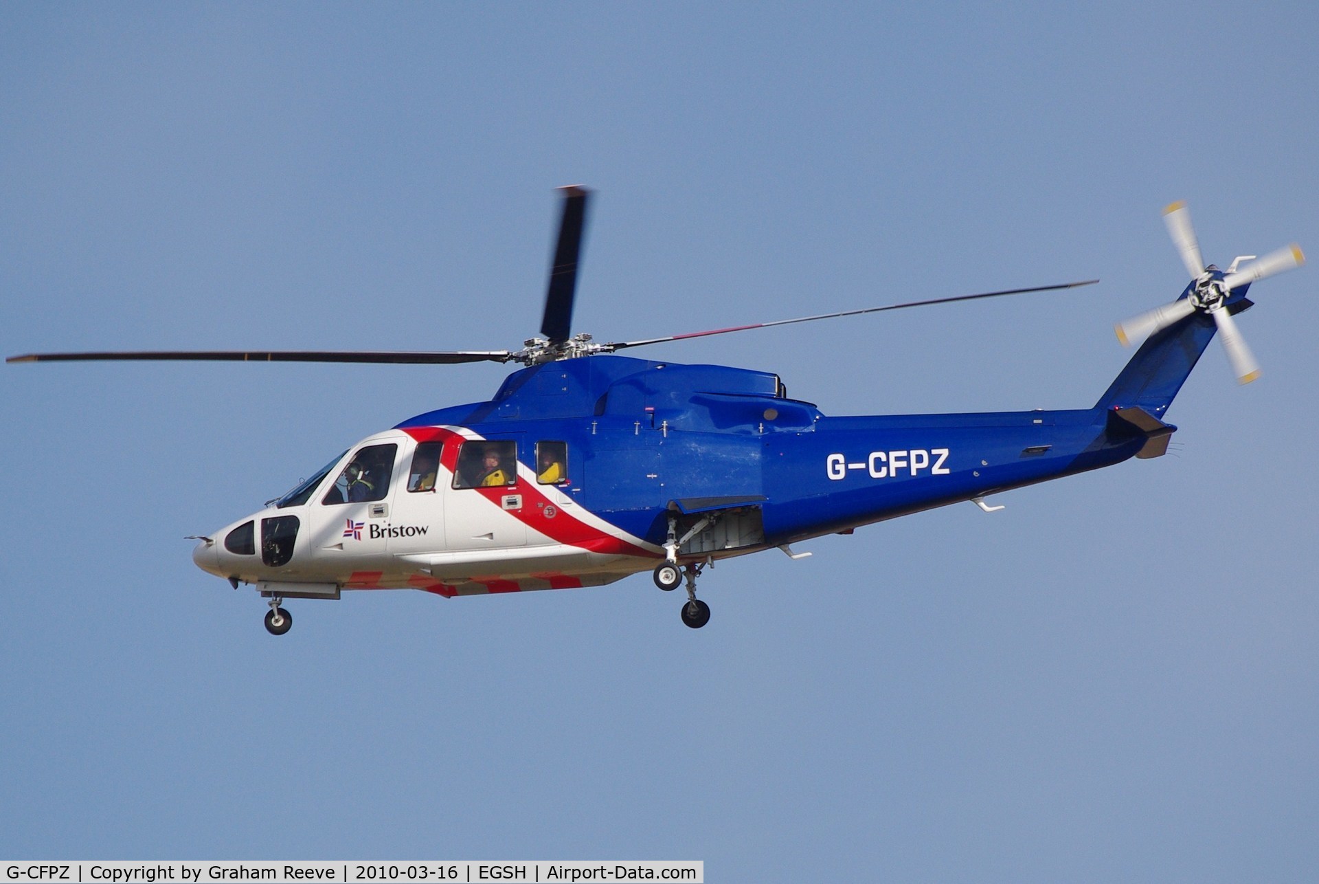 G-CFPZ, 2008 Sikorsky S-76C C/N 760744, Onapproach to Norwich.