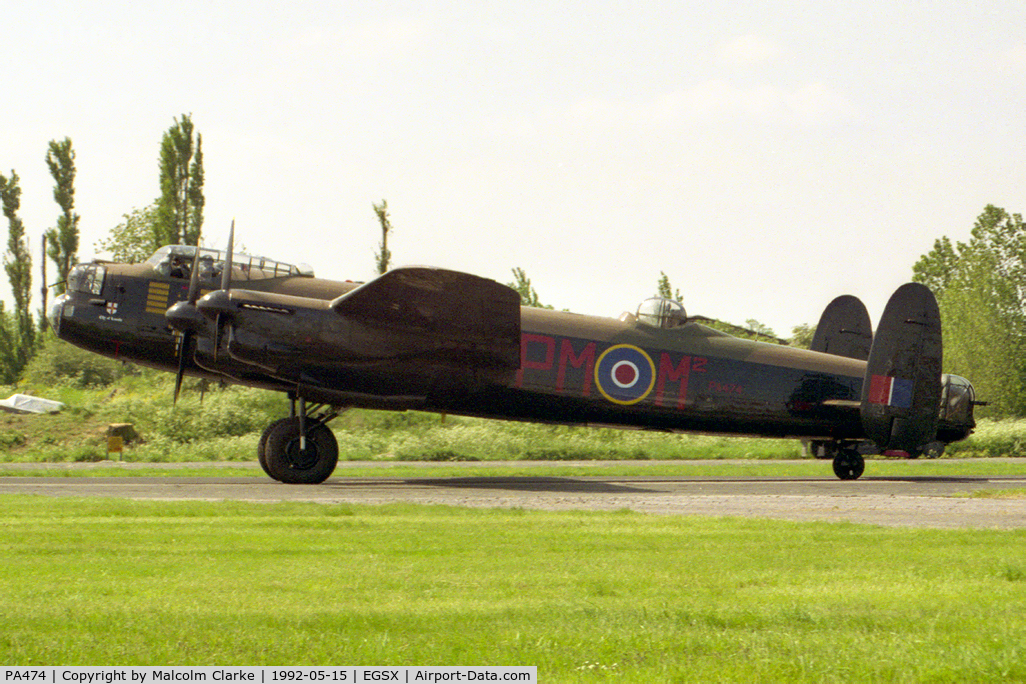 PA474, 1945 Avro 683 Lancaster B1 C/N VACH0052/D2973, Avro 683 Lancaster B1 at North Weald Airfield in 1992.
