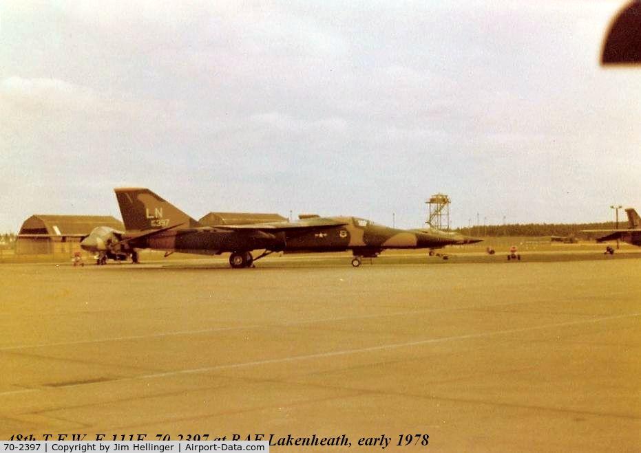 70-2397, 1970 General Dynamics F-111F Aardvark C/N E2-36, Taken at RAF Lakenheath