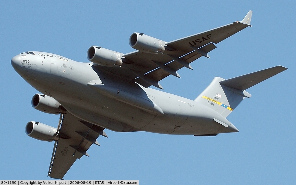 89-1190, 1993 McDonnell Douglas C-17A Globemaster III C/N 50008/F007/P4, Charleston