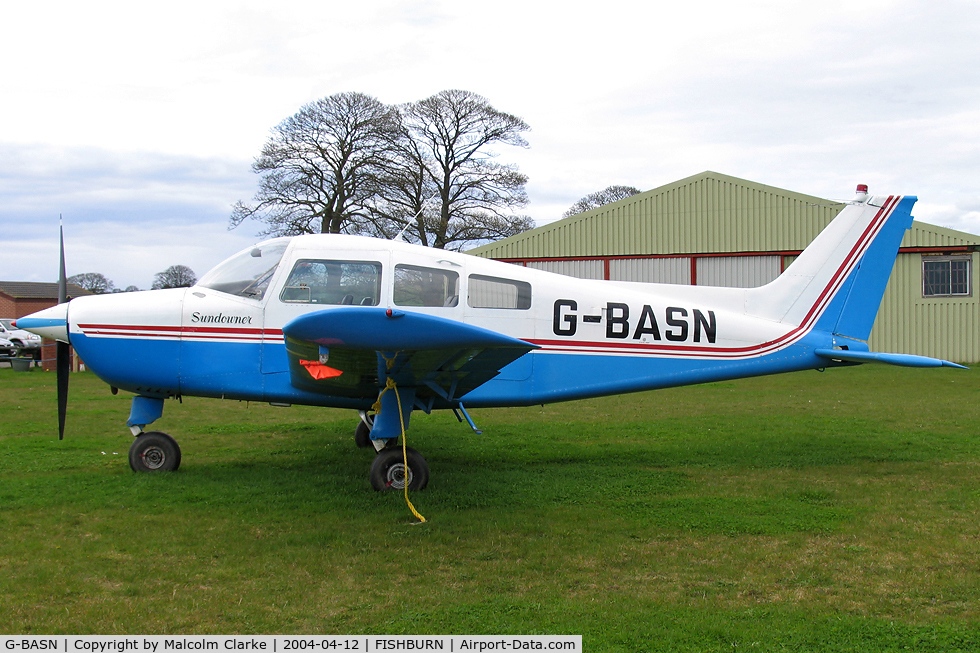 G-BASN, 1973 Beech C23 Sundowner 180 Sundowner 180 C/N M-1476, Beech C23 Sundowner 180 at Fishburn Airfield in 2004.