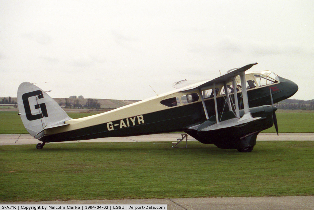 G-AIYR, 1943 De Havilland DH-89A Dominie/Dragon Rapide C/N 6676, De Havilland DH-89A Dominie. Classic Wings for flights of nostalgia at the Imperial War Museum at Duxford in 1994.