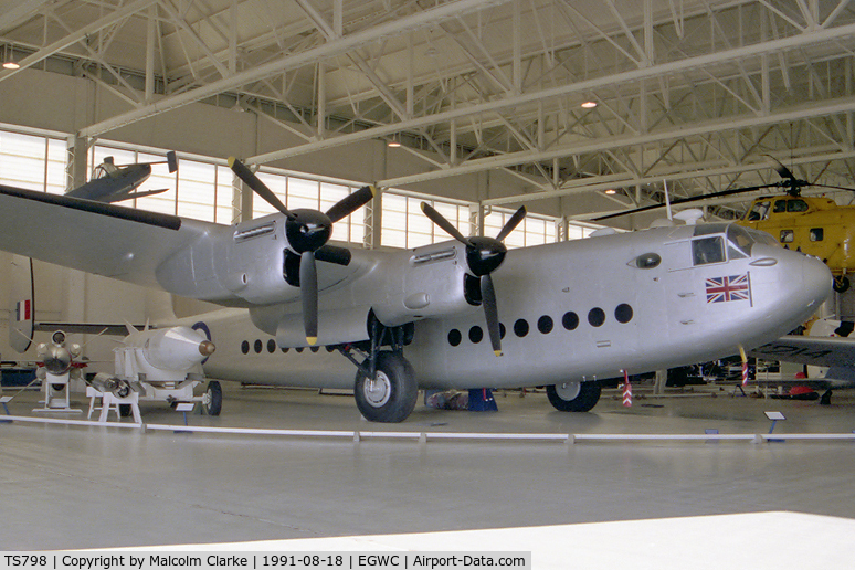 TS798, Avro 685 York C.1 C/N 1223, Avro 685 York C1 at The Aerospace Museum, RAF Cosford in 1991. Painted as the first operational York delivered to the RAF, serving with 24 Sqn as Churchill's VIP aircraft, but is actually ex TS798.