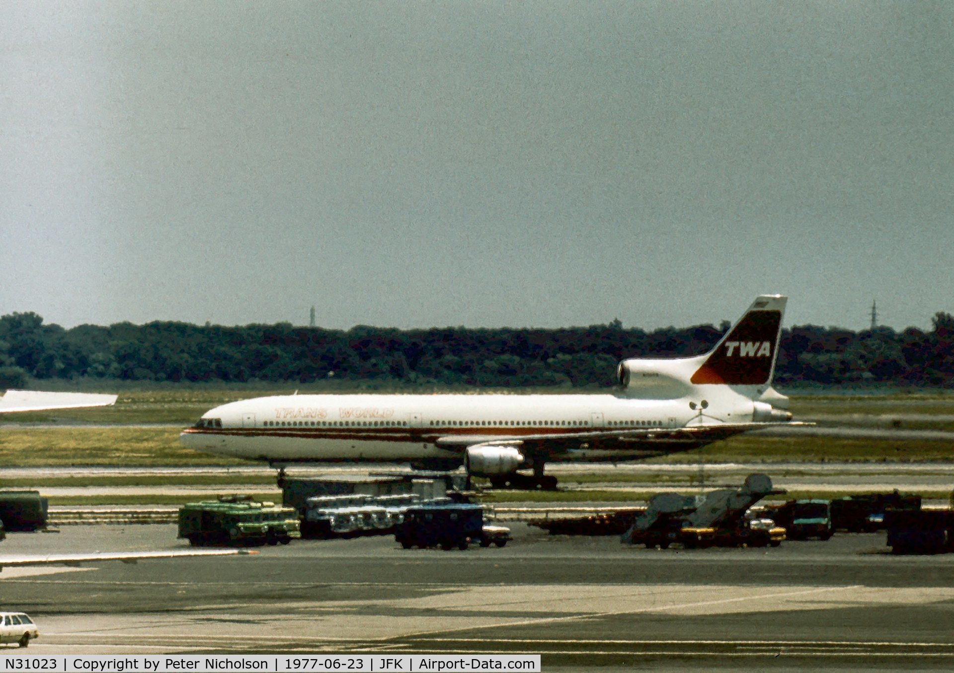 N31023, 1974 Lockheed L-1011-385-1 TriStar 50 C/N 193B-1080, Lockheed TriStar of Trans World Airways at Kennedy in the Summer of 1977.