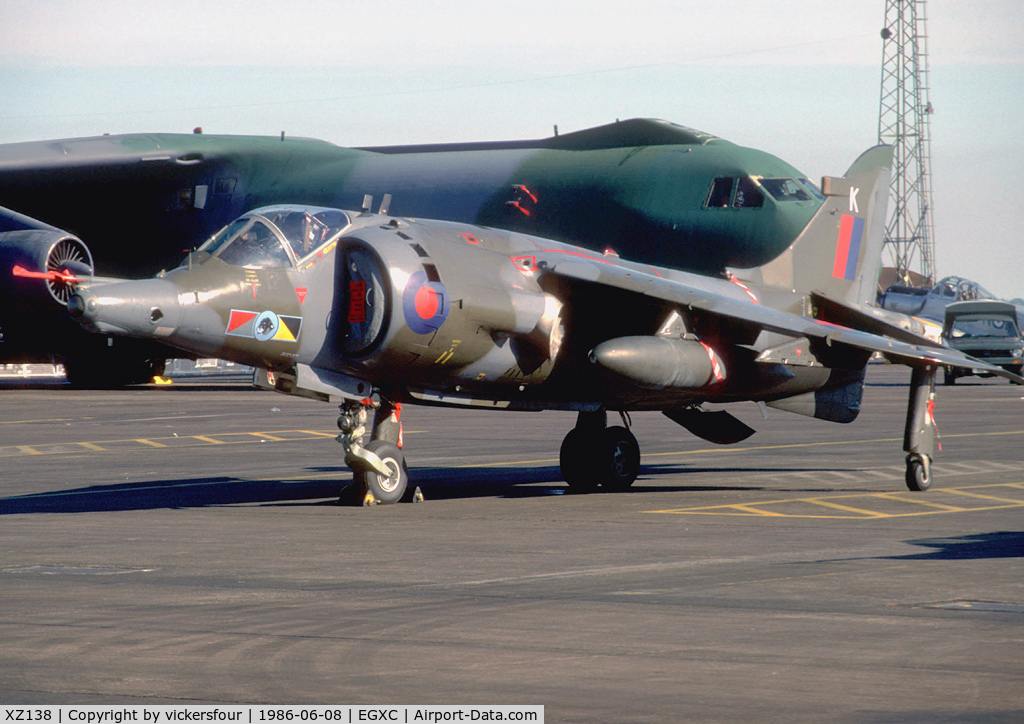 XZ138, 1976 Hawker Siddeley Harrier GR.3 C/N 712197, Royal Air Force. Operated by 233 OCU, coded 'K'.