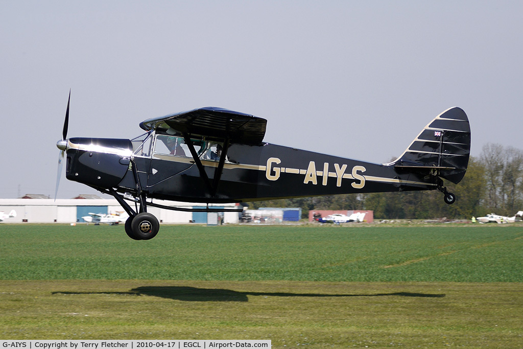 G-AIYS, 1934 De Havilland DH.85 Leopard Moth C/N 7089, at Fenland on a fine Spring day for the 2010 Vintage Aircraft Club Daffodil Fly-In