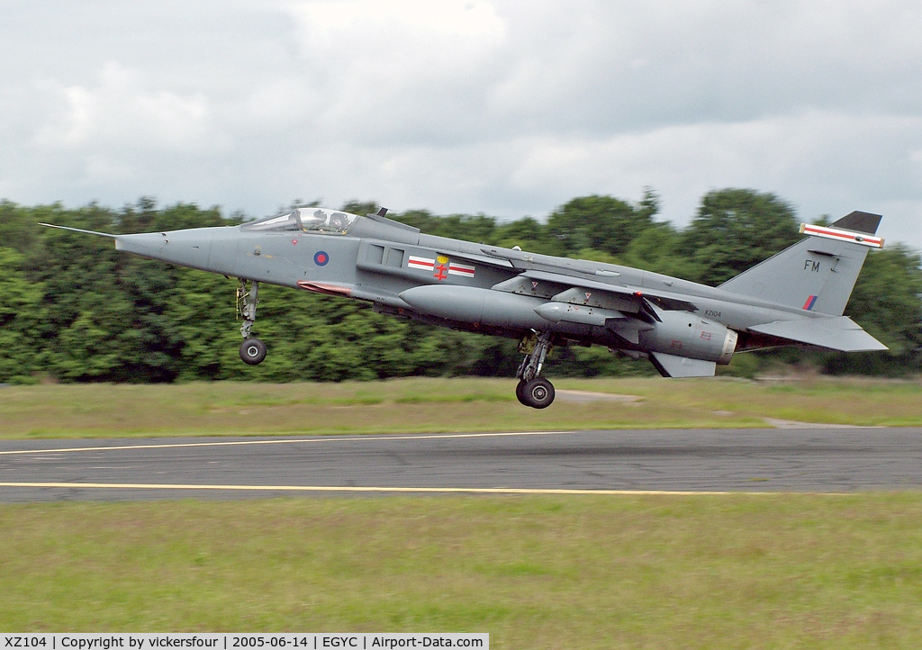 XZ104, Sepecat Jaguar GR.1A C/N S.105, Royal Air Force Jaguar GR3A (c/n S105). Operated by 41 Squadron, coded 'FM'. Coltishall.