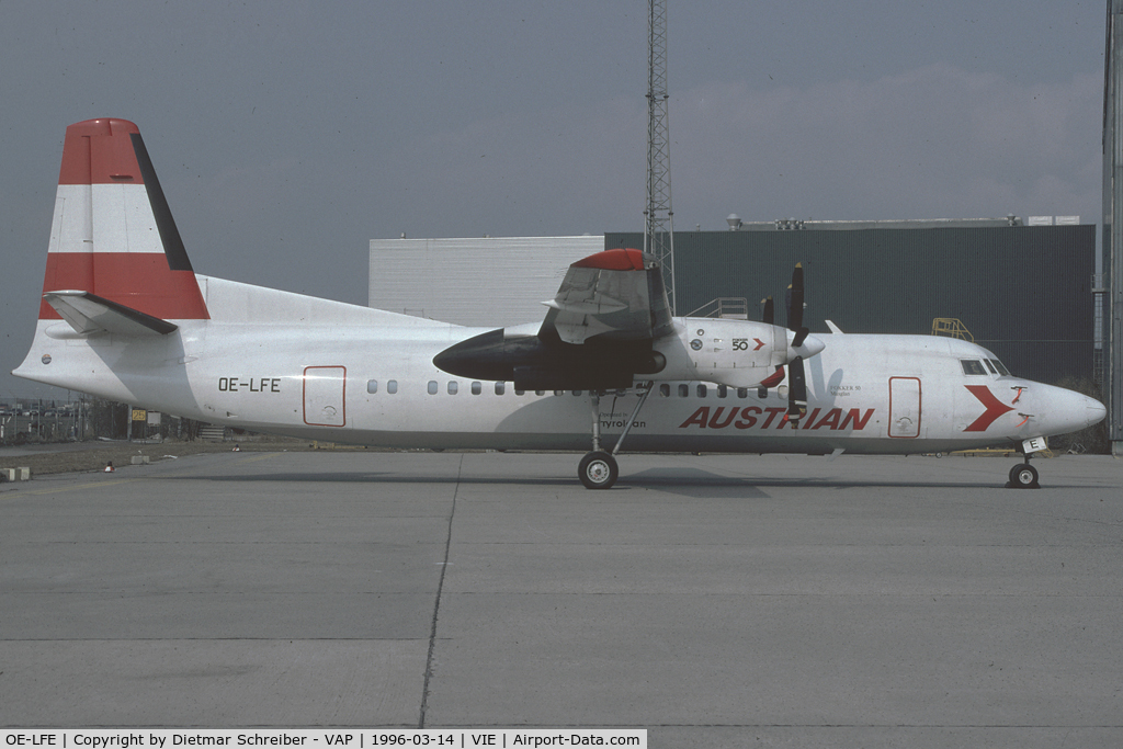 OE-LFE, 1991 Fokker F50 C/N 20227, Austrian Fokker 50