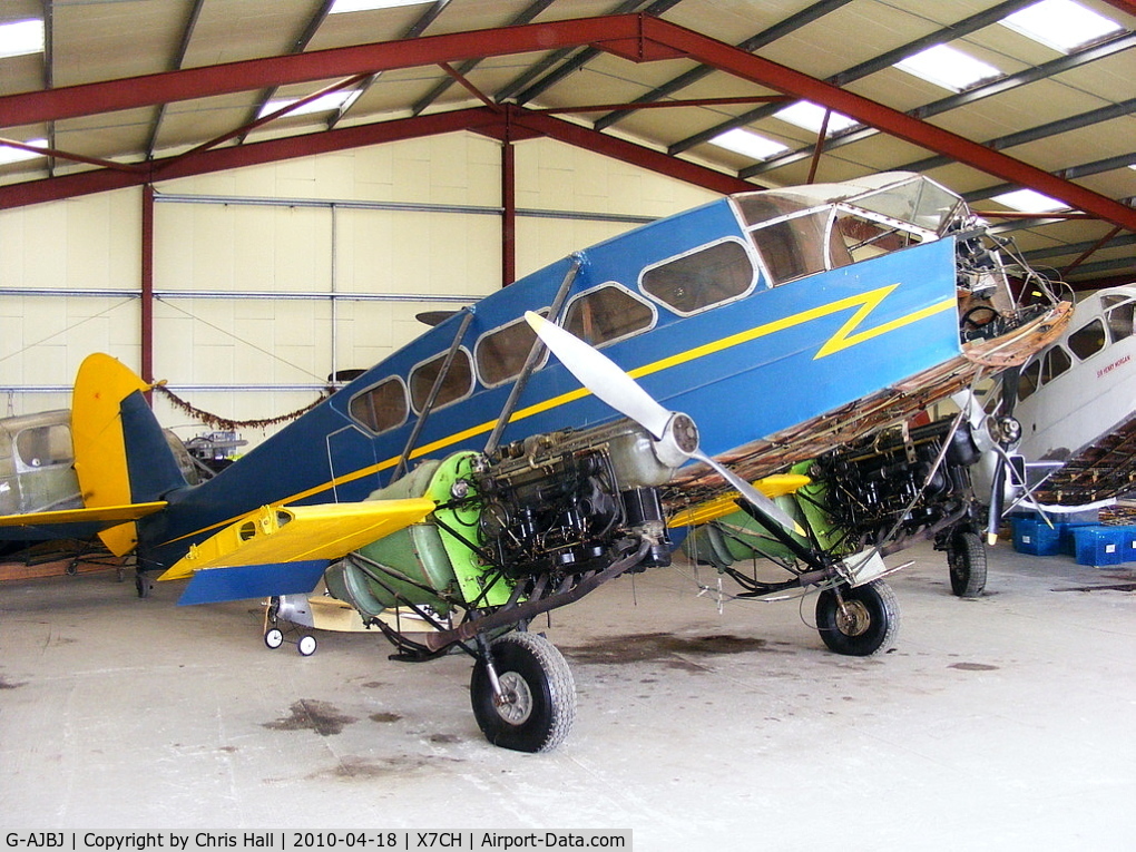 G-AJBJ, 1944 De Havilland DH-89A Dominie/Dragon Rapide C/N 6765, at Chirk Airfield, near Wrexham, North Wales