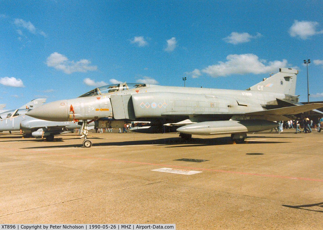 XT896, 1968 McDonnell Douglas Phantom FGR2 C/N 2456, Phantom FGR.2 of 228 Operational Conversion Unit on display at the 1990 RAF Mildenhall Air Fete.