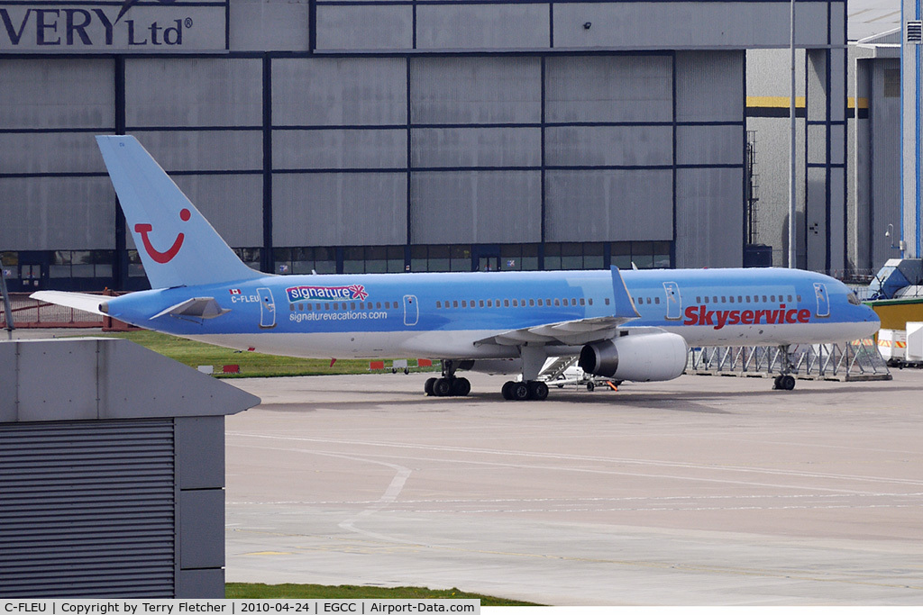 C-FLEU, 1999 Boeing 757-236 C/N 29941, Skyservice B757 at end of winter lease at Manchester