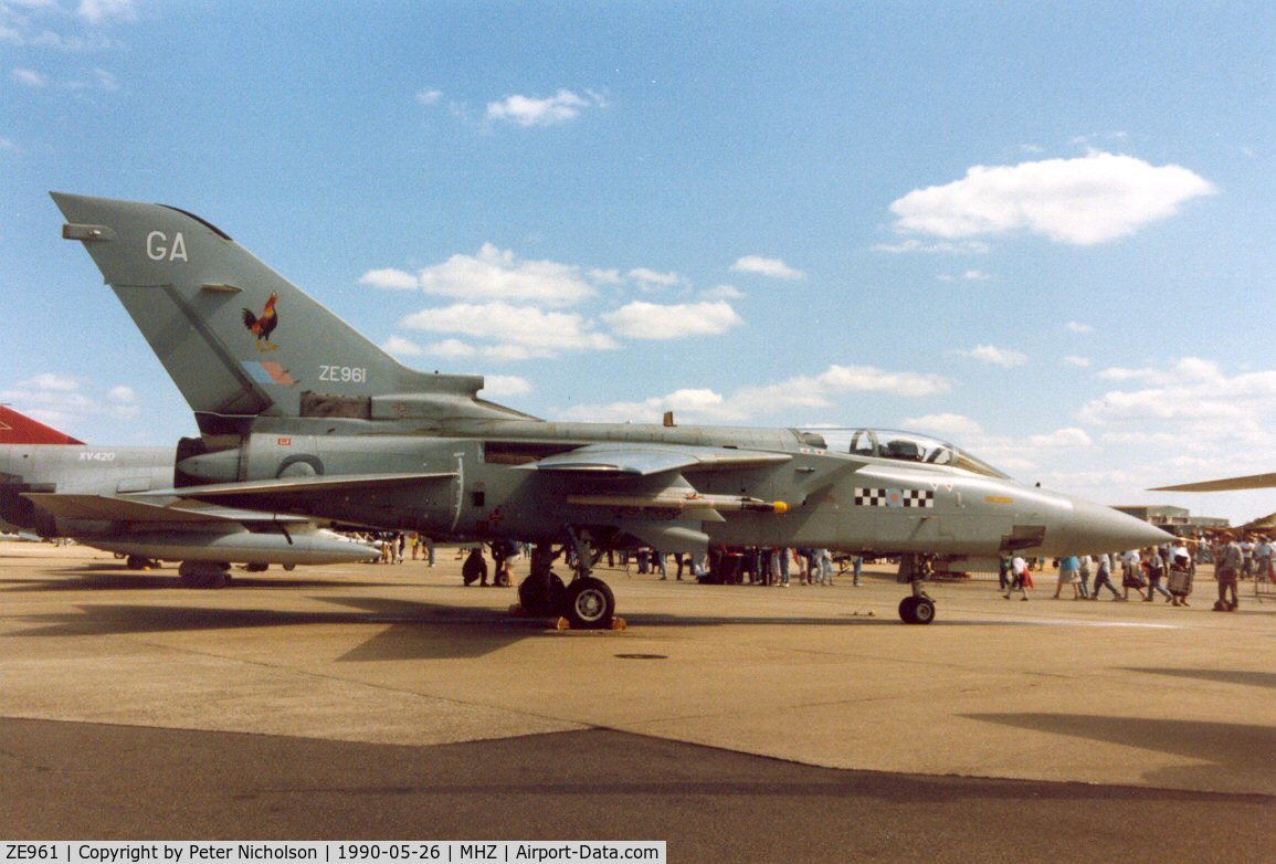 ZE961, 1989 Panavia Tornado F.3 C/N 3373, Tornado F.3 of 43 Squadron at RAF Leuchars on display at the 1990 RAF Mildenhall Air Fete.