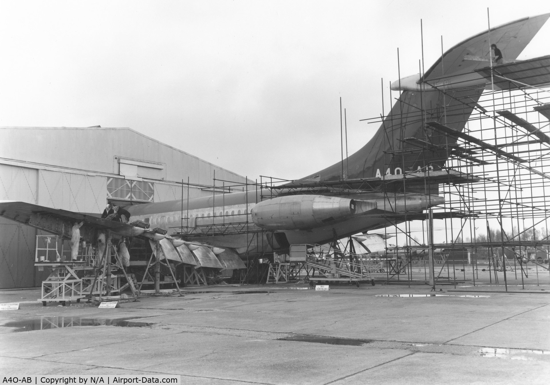 A4O-AB, 1963 Vickers VC10 Srs 1103 C/N 820, A40-AB being refitted prior to its career as Oman Royal Flight VC10