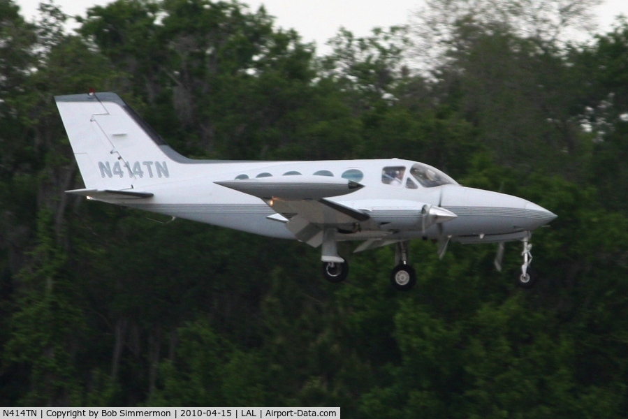 N414TN, 1974 Cessna 414 Chancellor C/N 414-0491, Arriving at Lakeland, FL during Sun N Fun 2010.