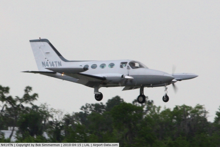 N414TN, 1974 Cessna 414 Chancellor C/N 414-0491, Arriving at Lakeland, FL during Sun N Fun 2010.