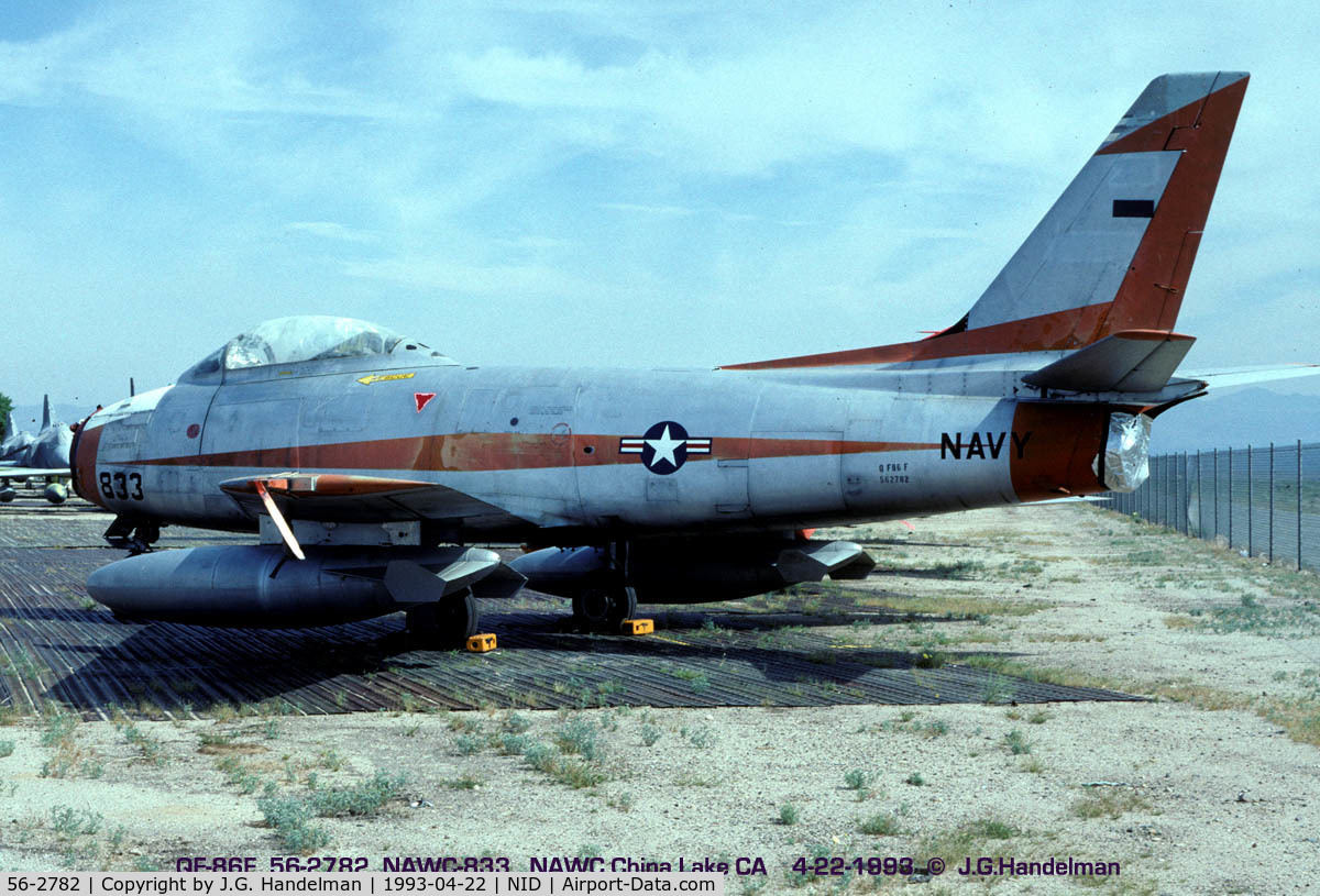 56-2782, 1956 North American QF-86F Sabre C/N 238-10, desrt Sabre at China Lake