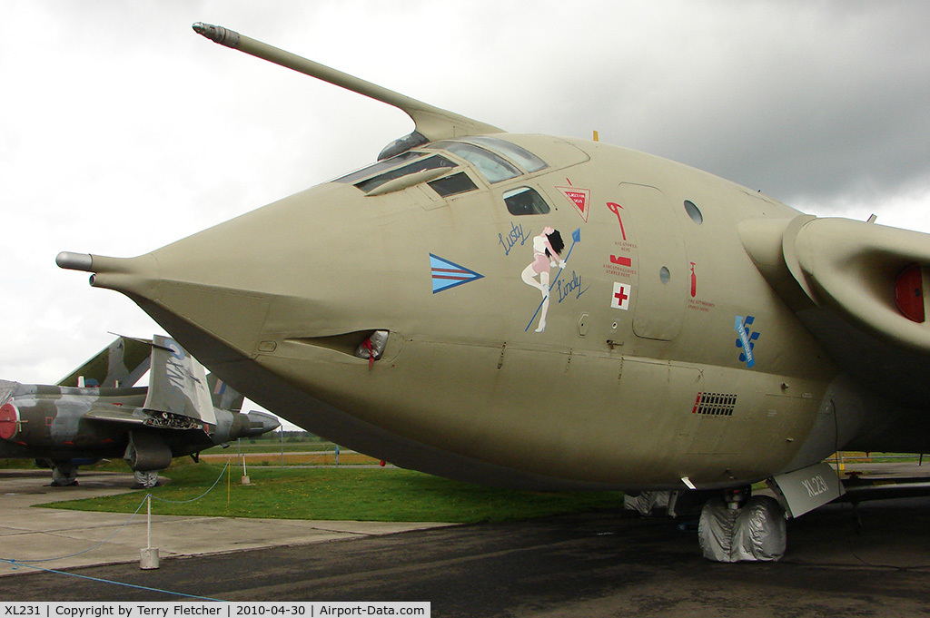 XL231, 1962 Handley Page Victor K.2 C/N HP80/76, Nose Art on Handley Page Victor K.2 displayed at the Yorkshire Air Museum at Elvington