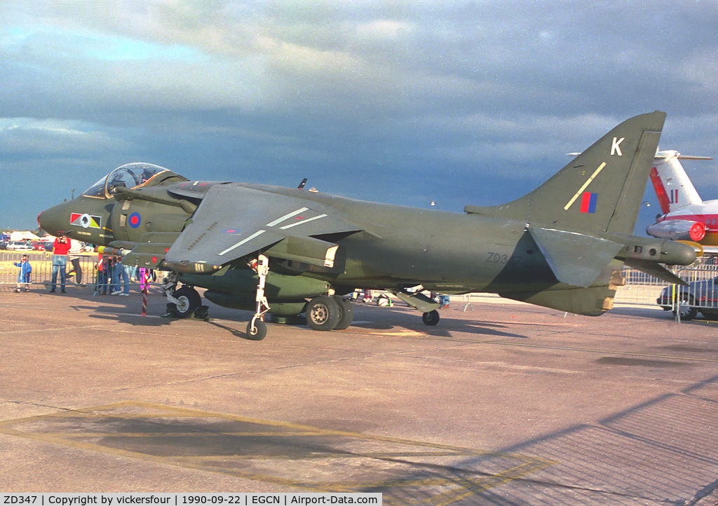 ZD347, 1988 British Aerospace Harrier GR.5 C/N P14, Royal Air Force. Operated by 233 OCU, coded 'K'.