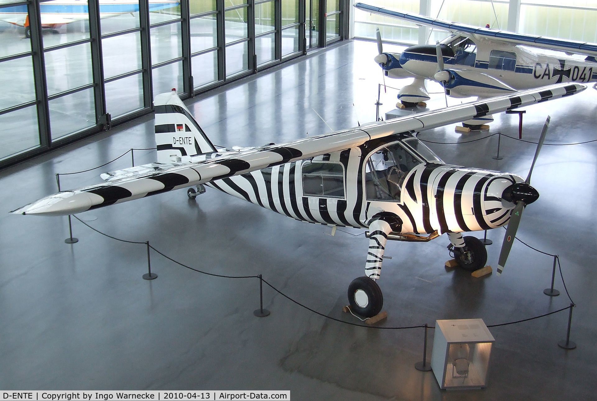 D-ENTE, Dornier Do-27A4 C/N 375, Dornier Do 27A4 (painted for reenactment the famous flights of zoologist and filmmaker Michael Grzimek, who died in the first 'D-ENTE' in the Serengeti (Tanzania) in 1959) at the Dornier-Museum Friedrichshafen
