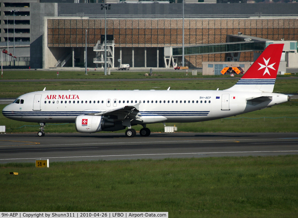 9H-AEP, 2007 Airbus A320-214 C/N 3056, Arriving from flight and taxiing to the terminal...
