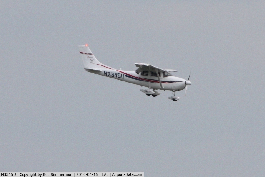 N3345U, 1963 Cessna 182F Skylane C/N 18254745, Arriving at Lakeland, FL during Sun N Fun 2010.