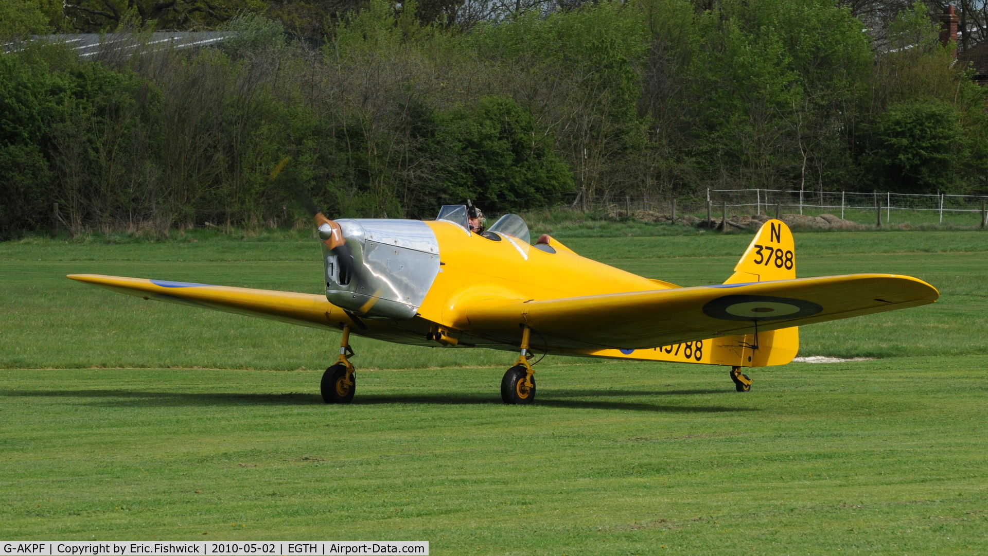 G-AKPF, 1941 Miles M14A Hawk Trainer 3 C/N 2228, 3. G-AKPF - Hawk Trainer III: spirited flying at an unusualy cold, blustery Shuttleworth Spring Air Display