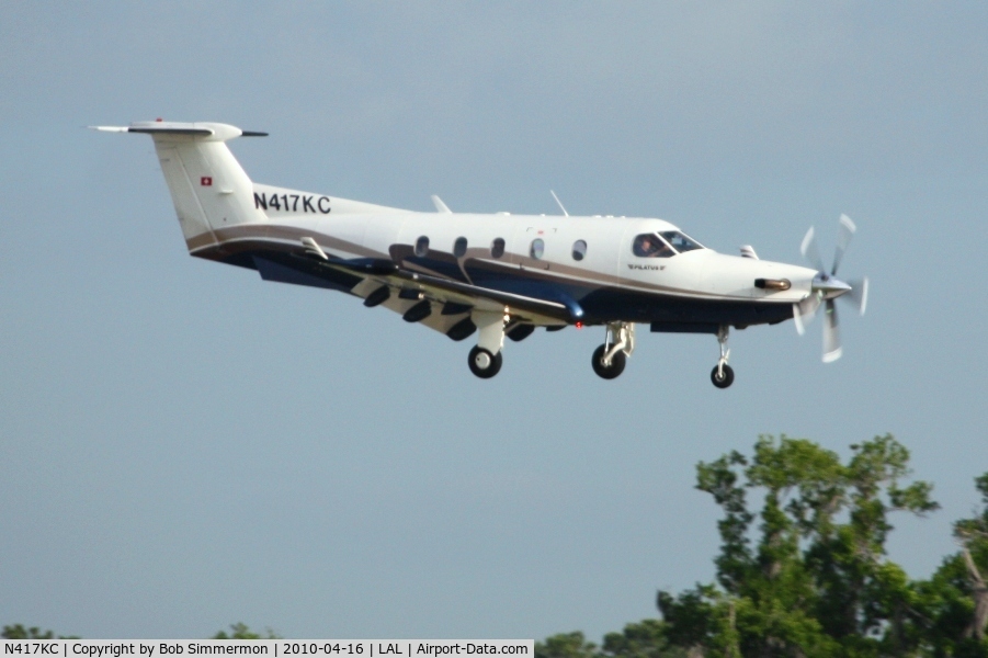 N417KC, 2001 Pilatus PC-12/45 C/N 417, Arriving at Lakeland, FL during Sun N Fun 2010.