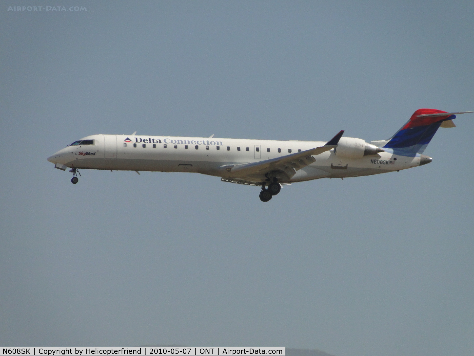 N608SK, 2006 Bombardier CRJ-700 (CL-600-2C10) Regional Jet C/N 10252, Sky West's Delta Airlines Connection on final to runway 26R