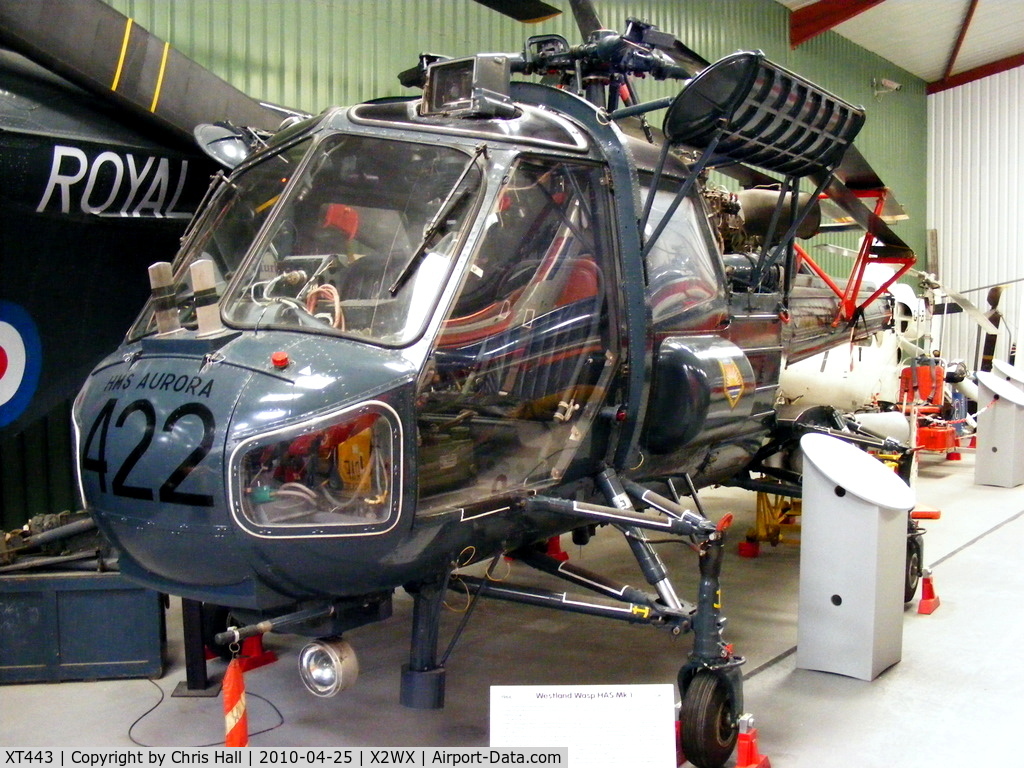 XT443, 1966 Westland Wasp HAS.1 C/N F9613, at The Helicopter Museum, Weston-super-Mare
