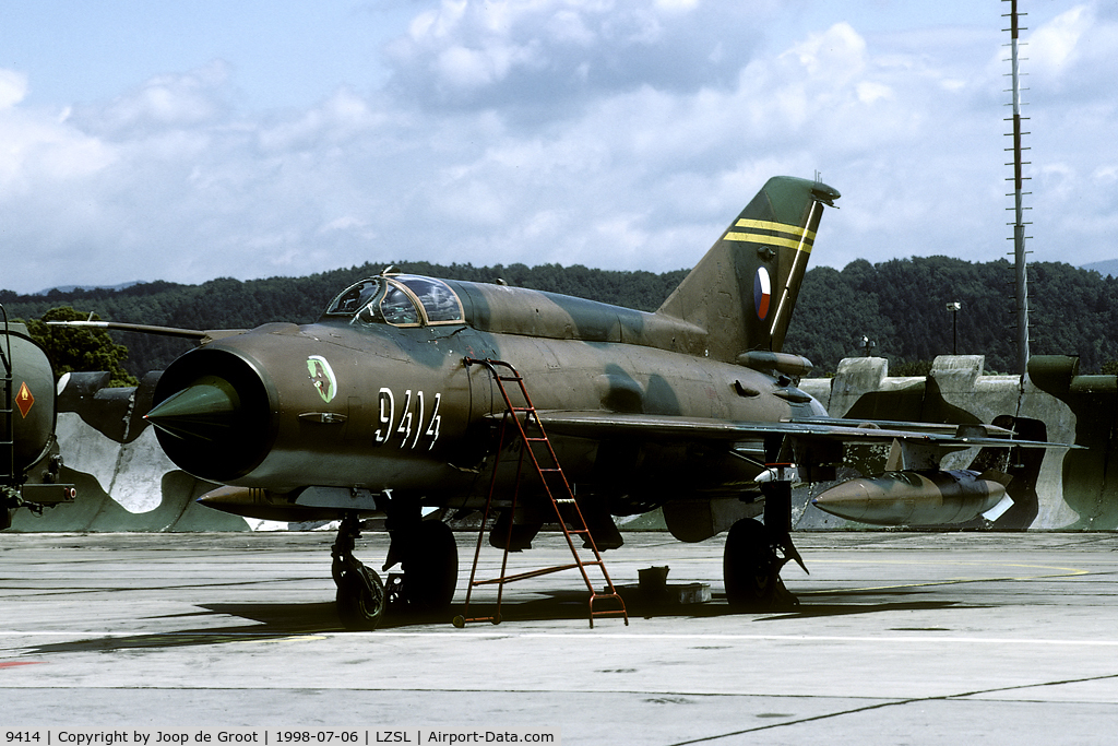 9414, Mikoyan-Gurevich MiG-21MF C/N 96A9414, Czech participant in the Co-operative Change 1998 exercise.