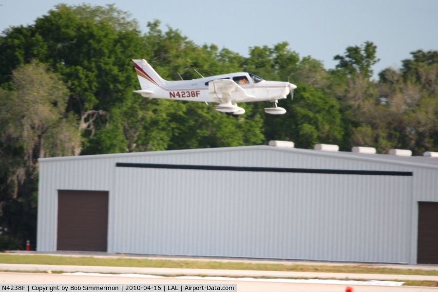 N4238F, 1976 Piper PA-28-151 Warrior C/N 28-7715010, Arriving at Lakeland, FL during Sun N Fun 2010.