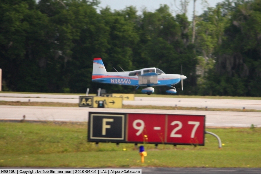 N9856U, 1976 Grumman American AA-5A Cheetah C/N AA5A0256, Arriving at Lakeland, FL during Sun N Fun 2010.