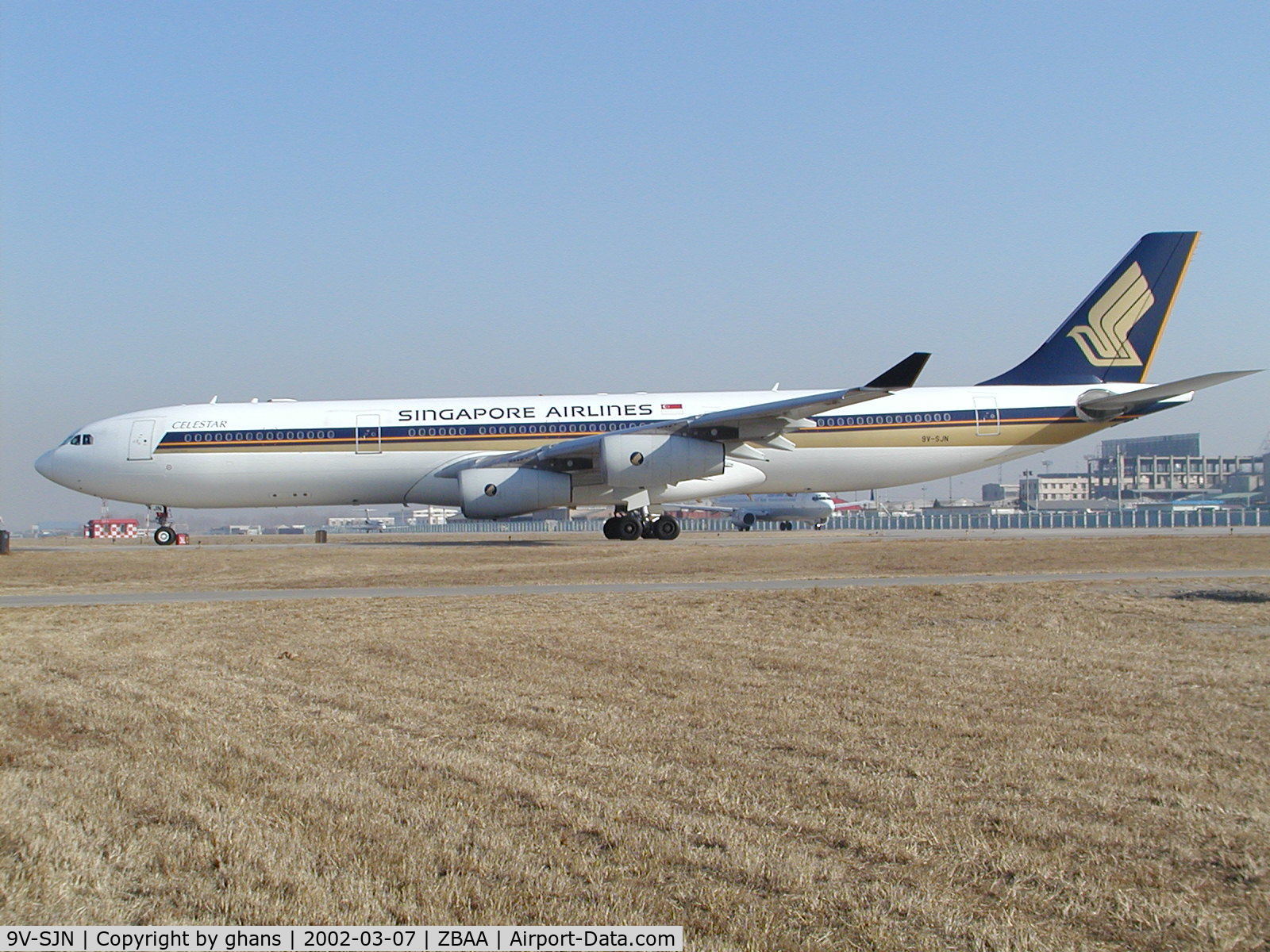 9V-SJN, 1998 Airbus A340-313X C/N 236, Holding short runway