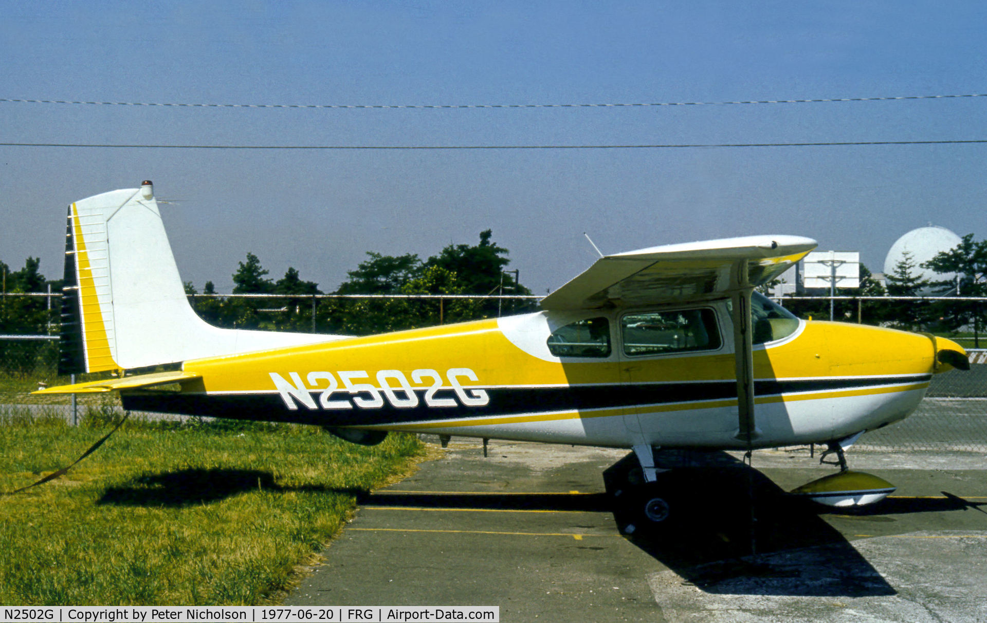 N2502G, 1959 Cessna 182B Skylane C/N 51802, Cessna 182B Skylane resident at Republic Airport on Long Island in the Summer of 1977.