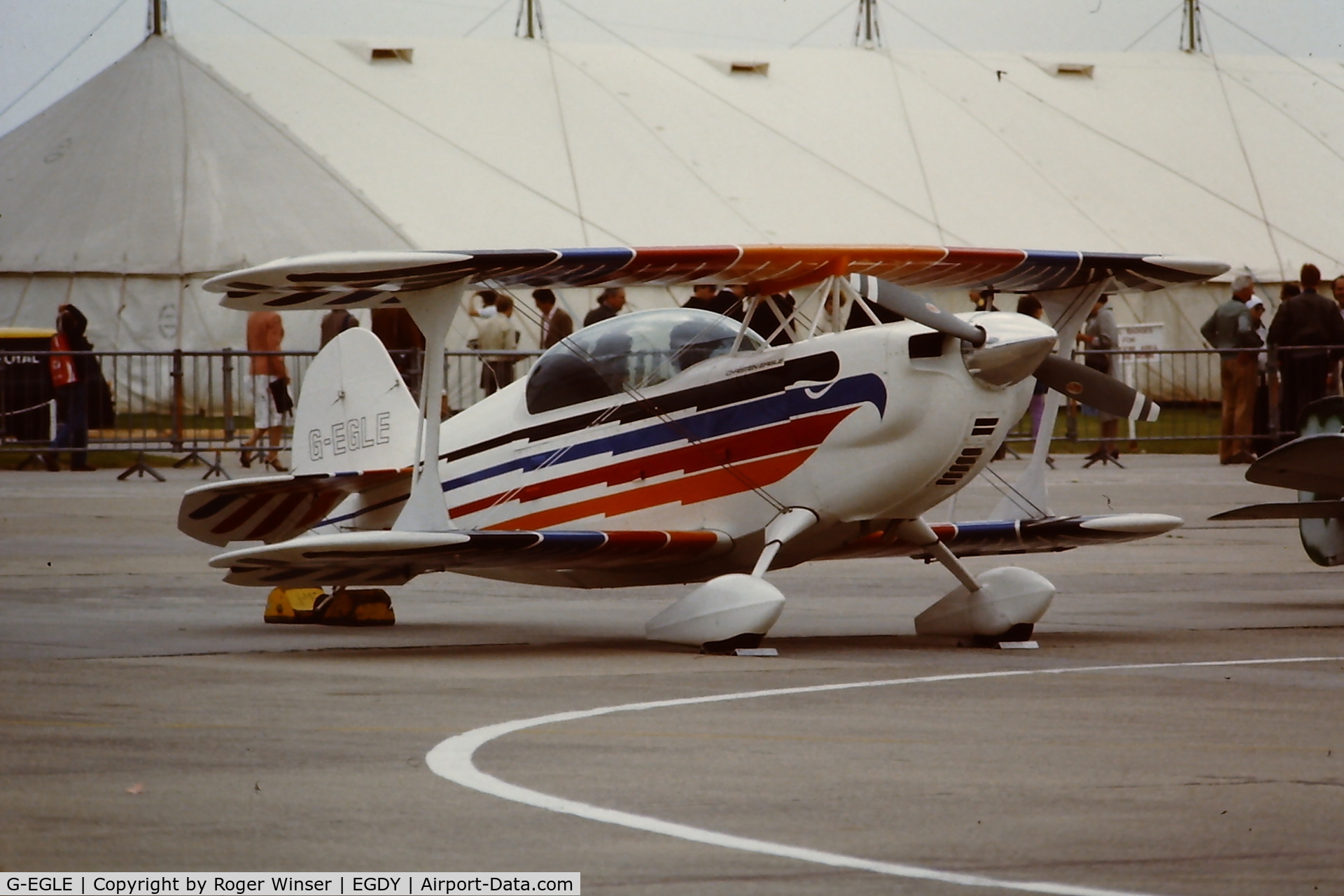 G-EGLE, 1980 Christen Eagle II C/N F0053, At a RNAS Yeovilton Naval Air Day. Circa mid-1980's, year to be confirmed