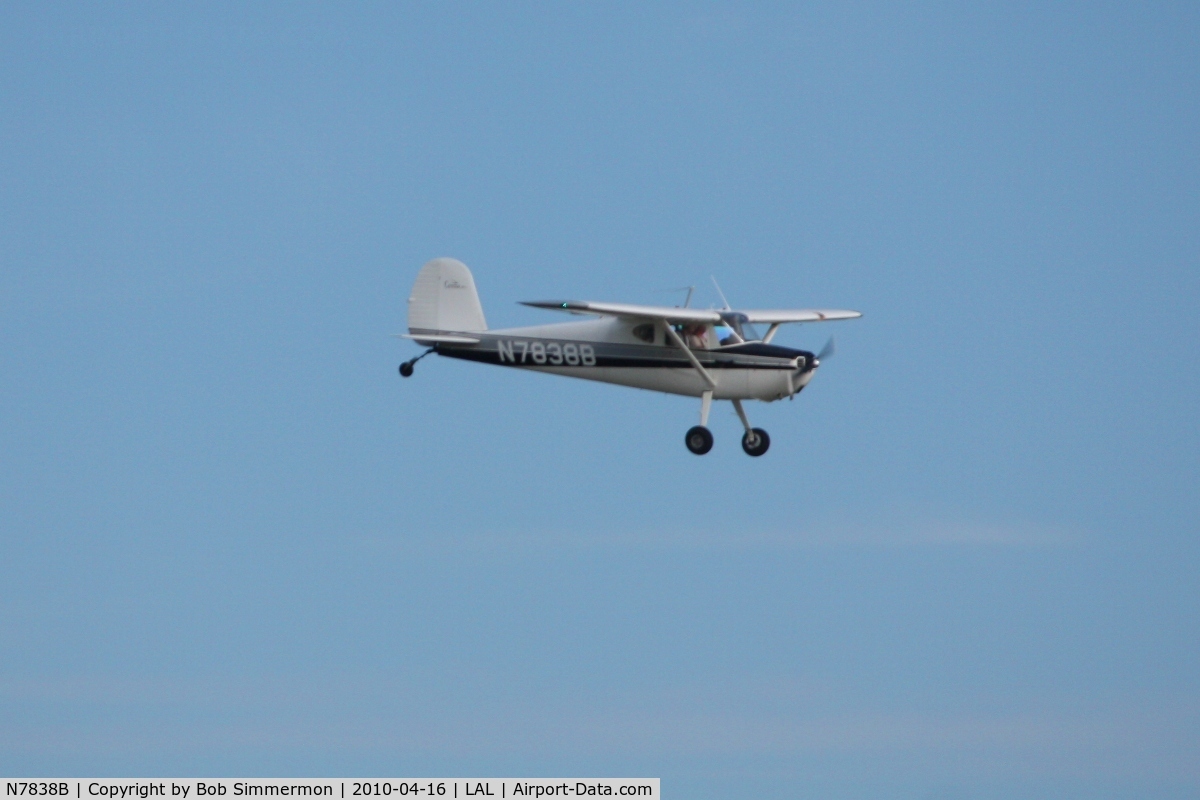 N7838B, Cessna 140A C/N 15694, Arriving at Lakeland, FL during Sun N Fun 2010.